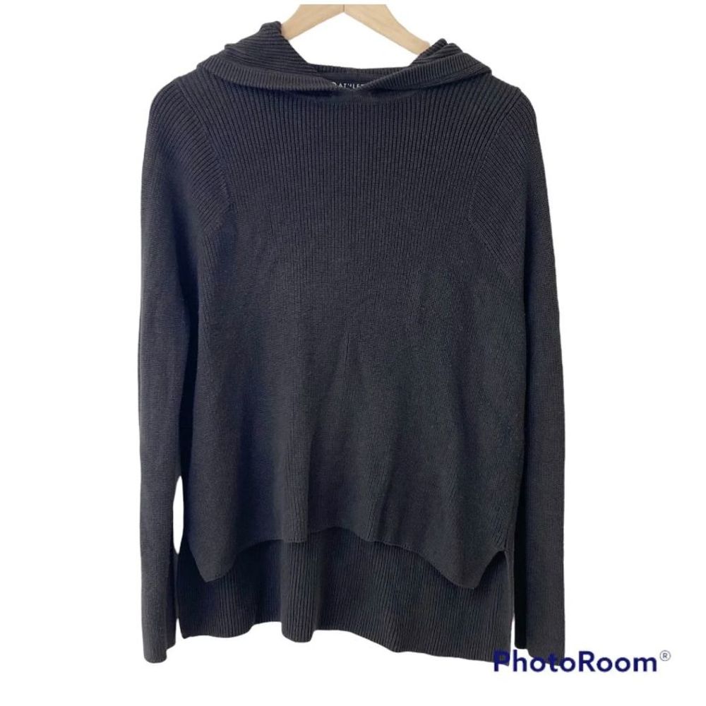 Athleta Size Medium Rest Day Gray Pima Cotton Silk Hoodie Sweater